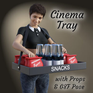 Cinema Tray with Genesis 8 Female Pose