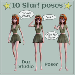 Poseset 10 Poses for Star! for Daz Studio (FREE)